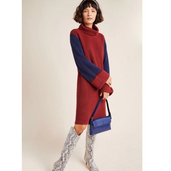 NWT Anthropologie Duffy Colorblocked Sweater Dress - Picture 4 of 4